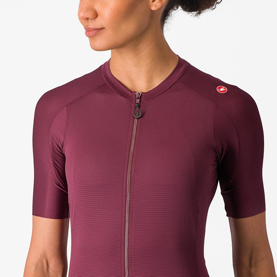 Women Castelli ESPRESSO W Jersey Deep Burgundy / Deep Burgundy | MKA-380251