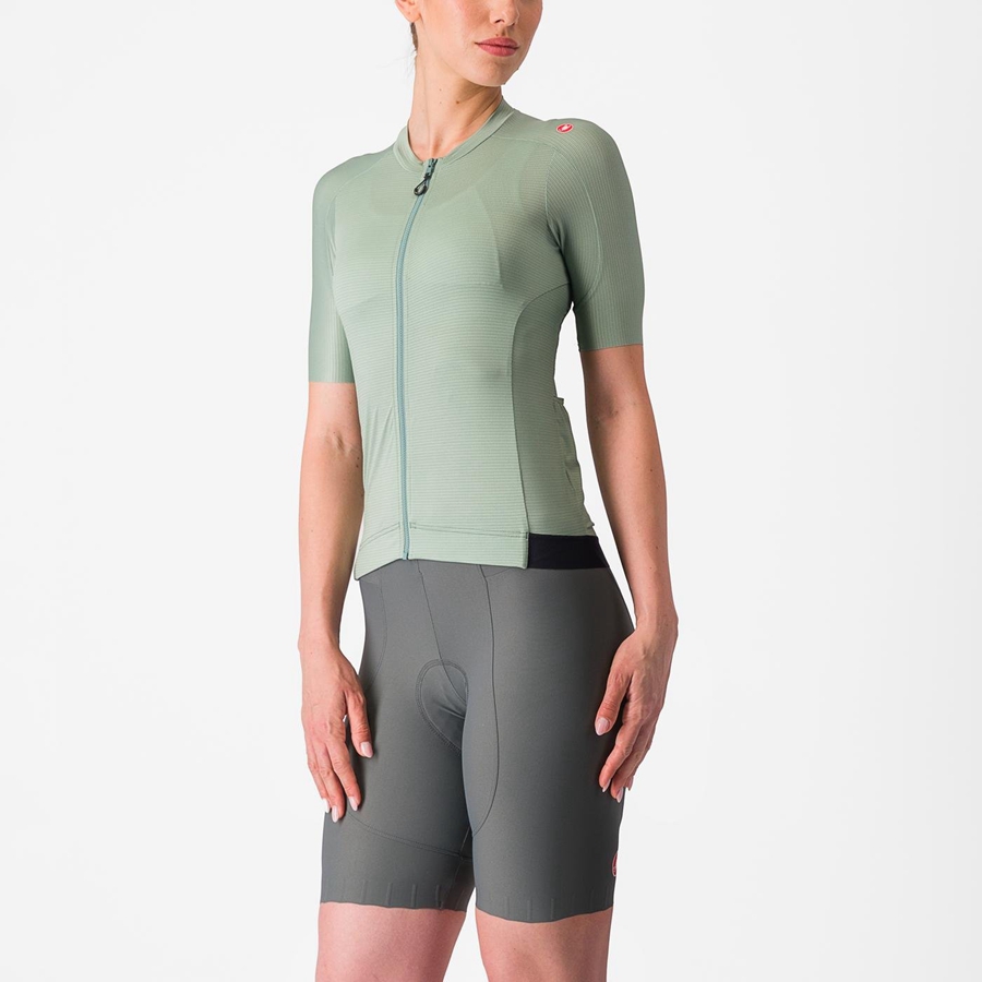 Women Castelli ESPRESSO W Jersey Green / Deep Green | SVG-481523