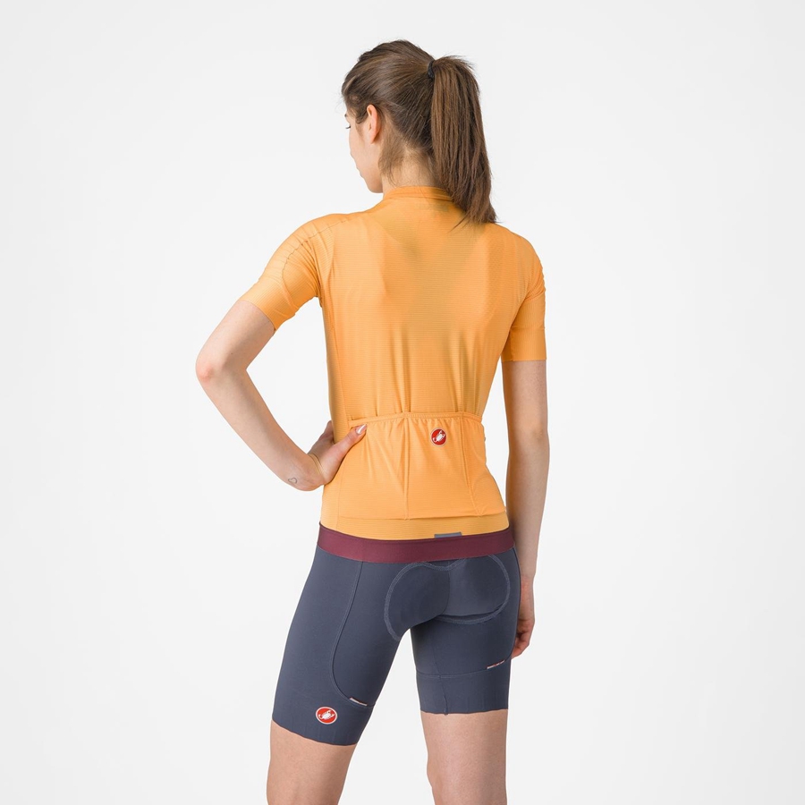 Women Castelli ESPRESSO W Jersey Orange / Deep Burgundy | HET-260349