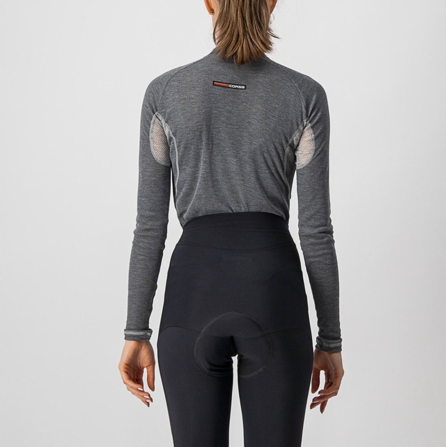 Women Castelli FLANDERS 2 W WARM LONG SLEEVE Base Layer Grey | ENA-418750