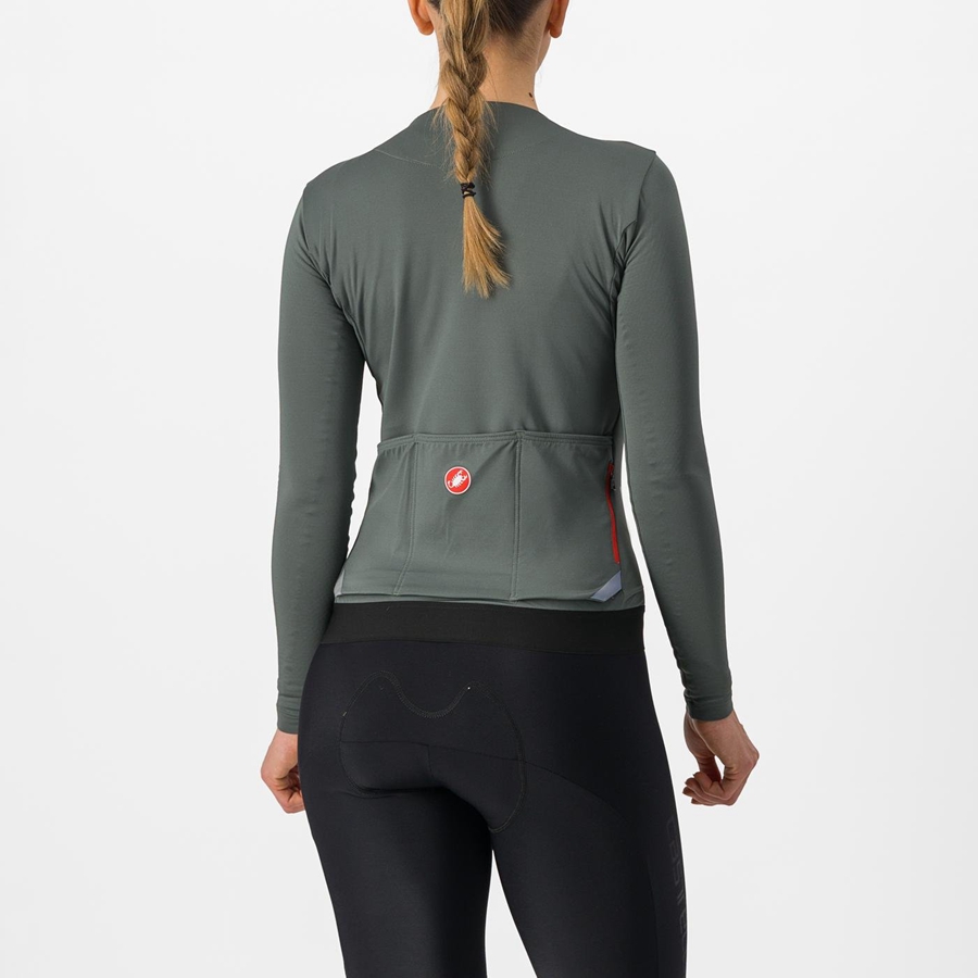 Women Castelli FLY LS W Jersey Grey | OSB-176584