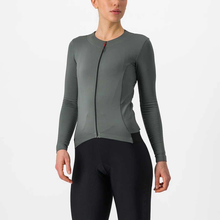 Women Castelli FLY LS W Jersey Grey | OSB-176584