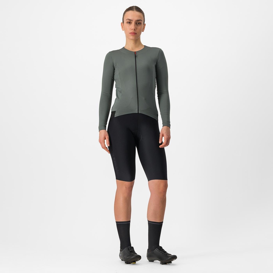 Women Castelli FLY LS W Jersey Grey | OSB-176584