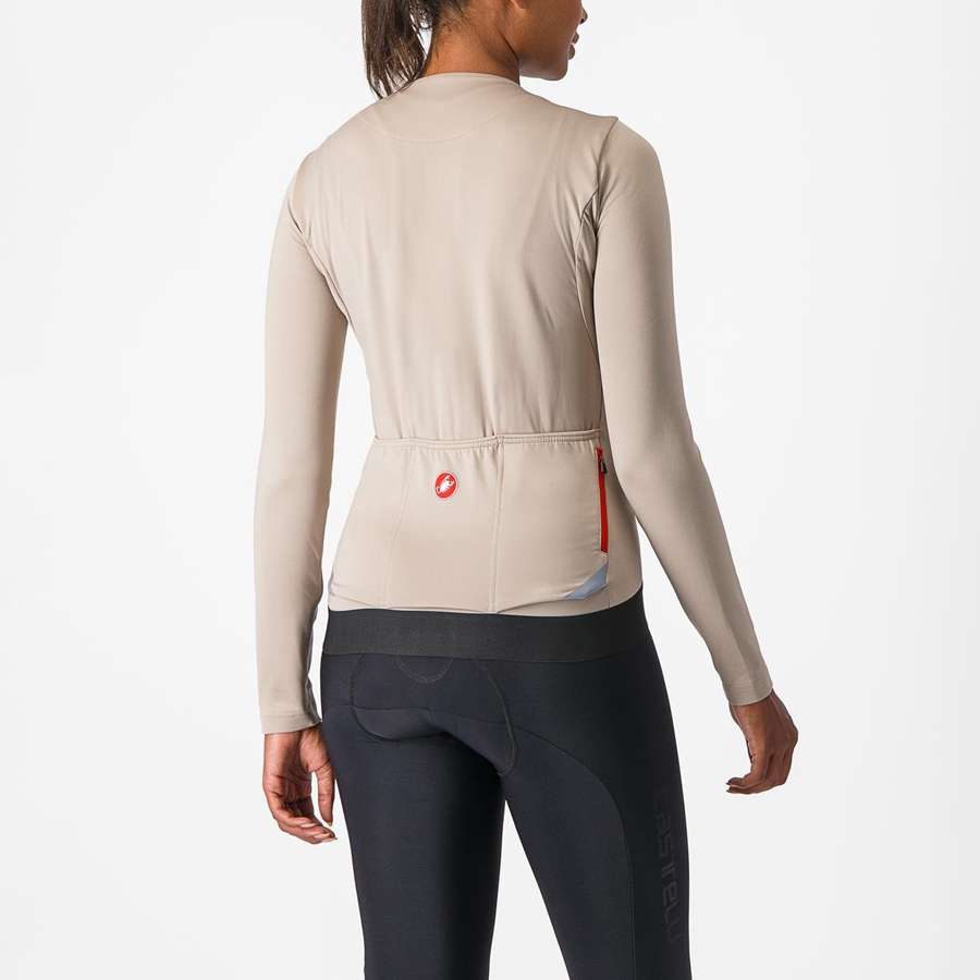 Women Castelli FLY LS W Jersey Grey | TLF-316752