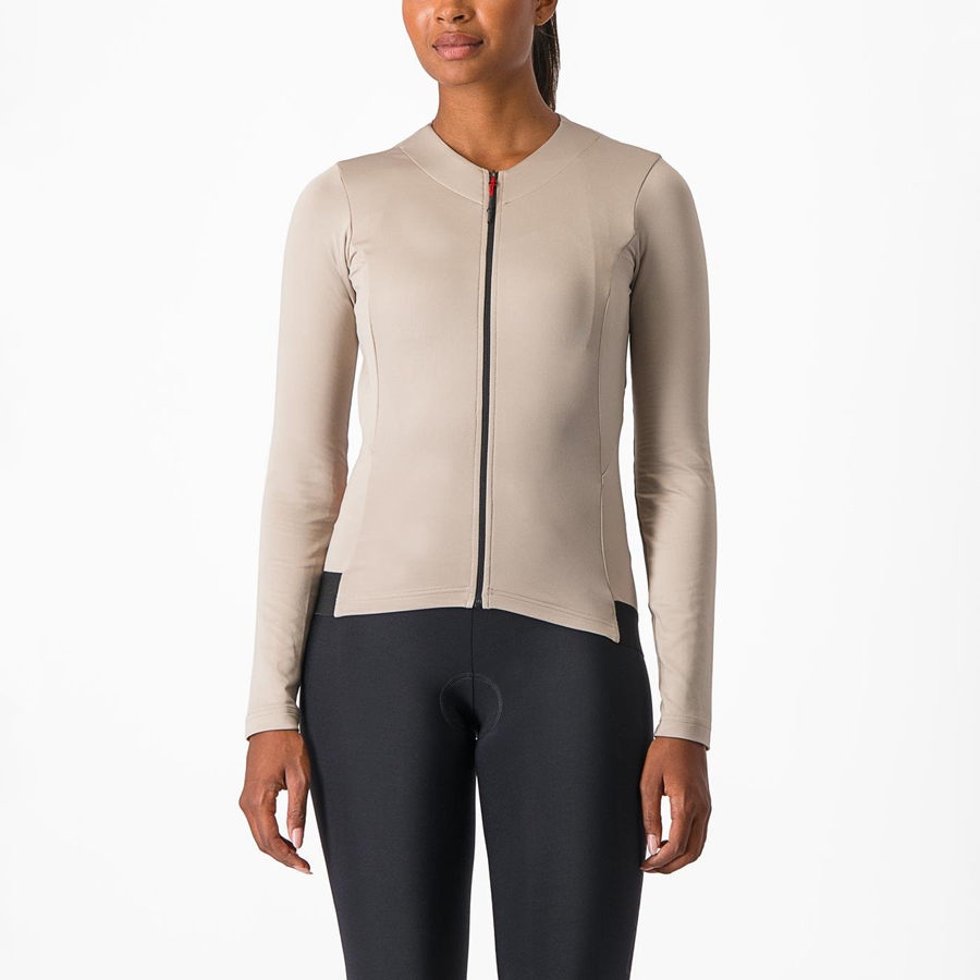 Women Castelli FLY LS W Jersey Grey | TLF-316752