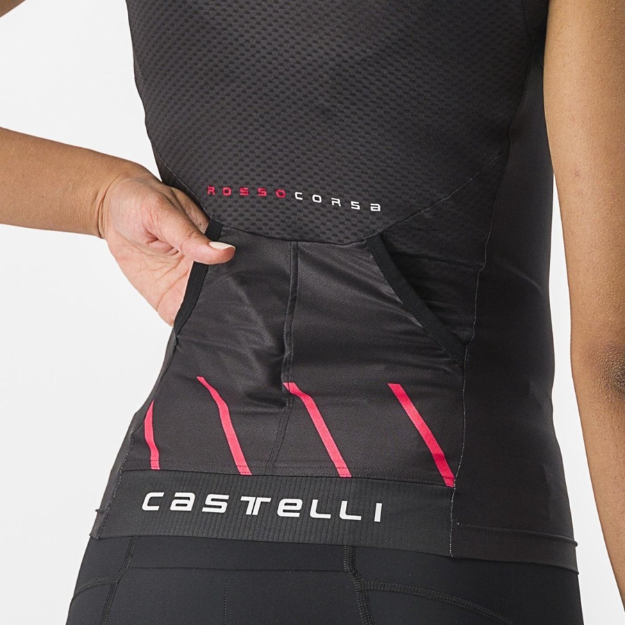 Women Castelli FREE 2 W TRI SINGLET Suits Black | QRT-417609