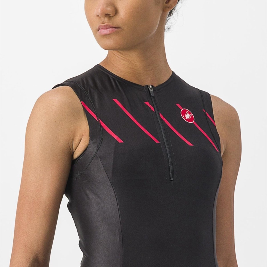 Women Castelli FREE 2 W TRI SINGLET Suits Black | QRT-417609