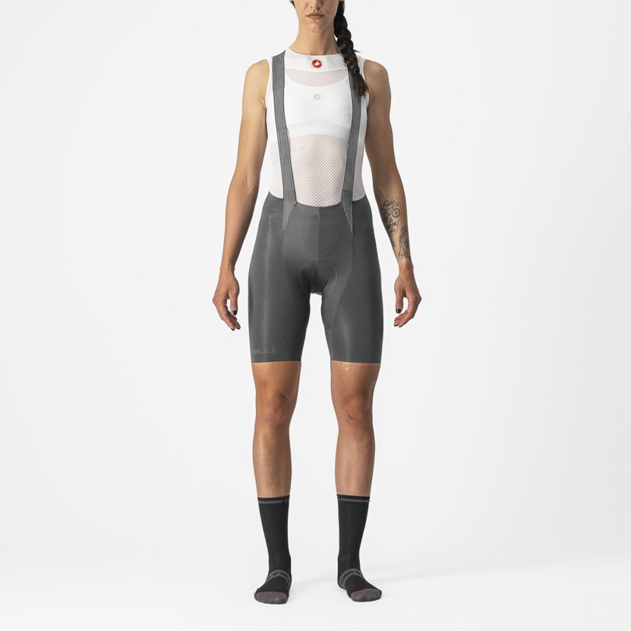 Women Castelli FREE AERO RC W Bib Shorts Grey | MIA-157038