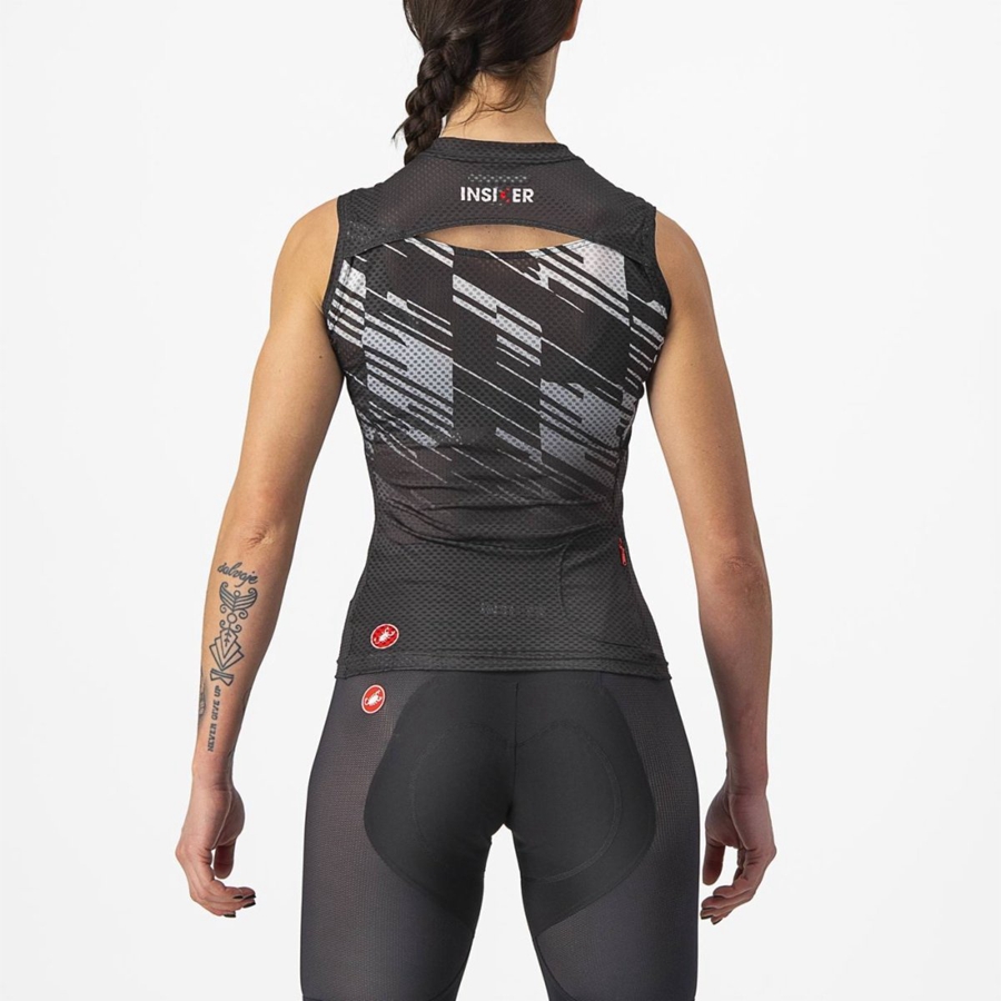 Women Castelli INSIDER W SLEEVELESS Jersey Black | KGN-049761