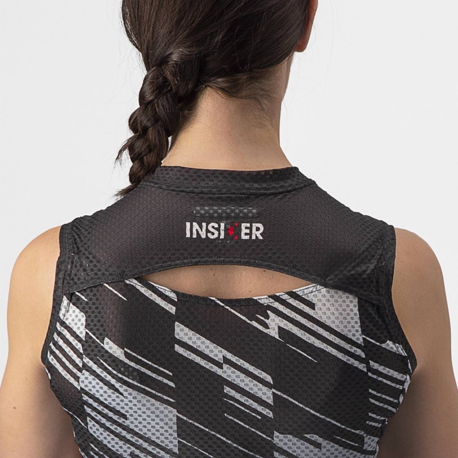 Women Castelli INSIDER W SLEEVELESS Jersey Black | KGN-049761