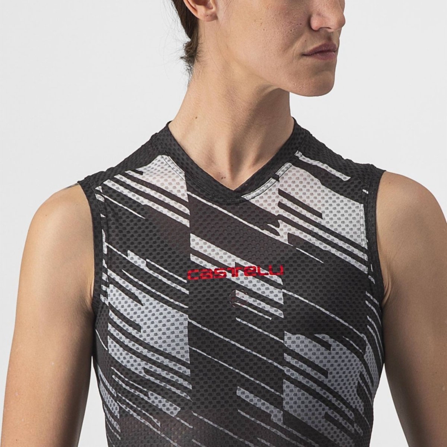 Women Castelli INSIDER W SLEEVELESS Jersey Black | KGN-049761