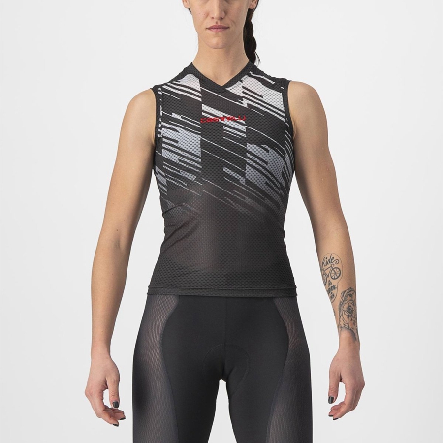 Women Castelli INSIDER W SLEEVELESS Jersey Black | KGN-049761