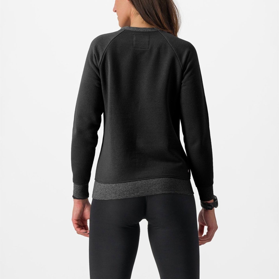 Women Castelli LOGO W SWEATSHIRT Casual Black | SIH-407628