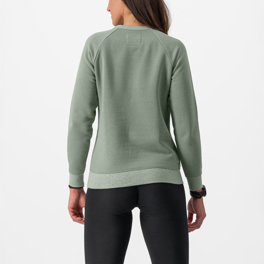 Women Castelli LOGO W SWEATSHIRT Casual Green | IXP-749205