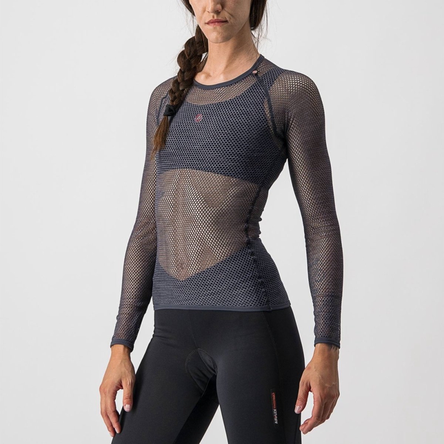 Women Castelli MIRACOLO W LONG SLEEVE Base Layer Grey | UKT-632958