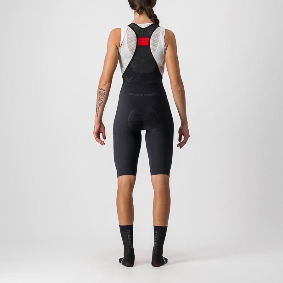 Women Castelli OMLOOP NANO W Bib Shorts Black | ASB-742986