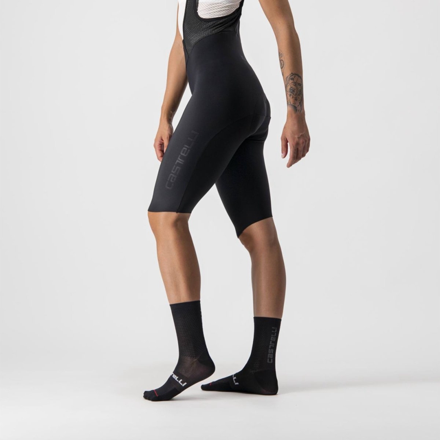 Women Castelli OMLOOP NANO W Bib Shorts Black | ASB-742986