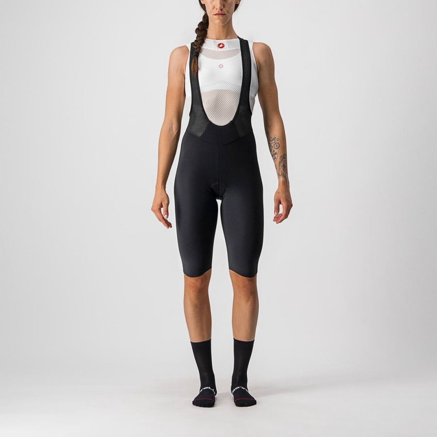 Women Castelli OMLOOP NANO W Bib Shorts Black | ASB-742986