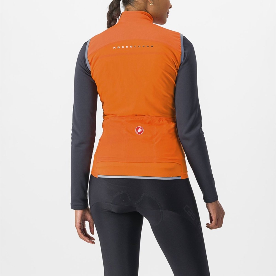 Women Castelli PERFETTO RoS 2 W Vest Red Orange | BDX-584160