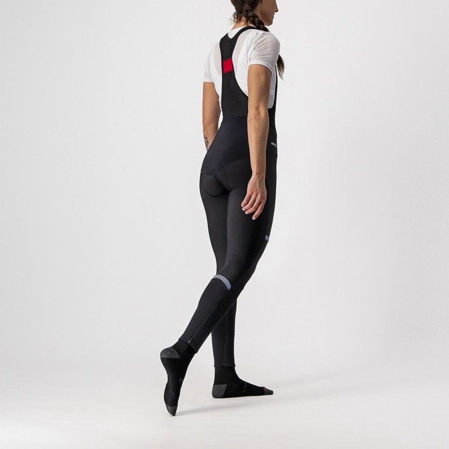 Women Castelli POLARE W Bib Tights Black | XVR-138640