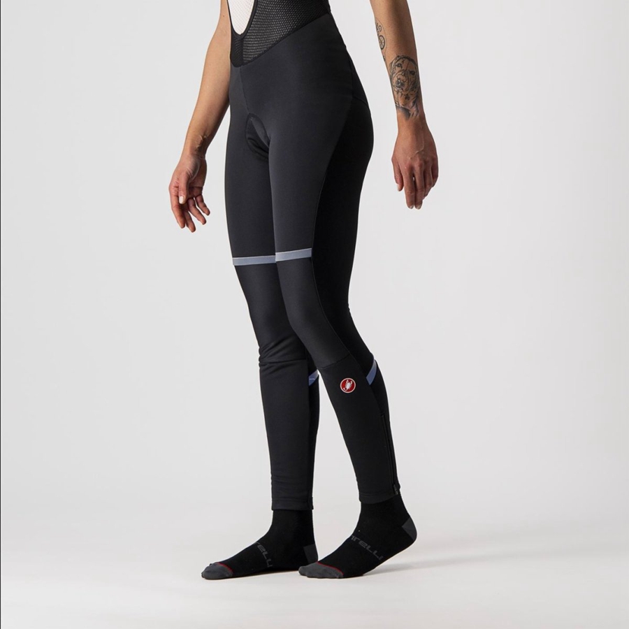 Women Castelli POLARE W Bib Tights Black | XVR-138640