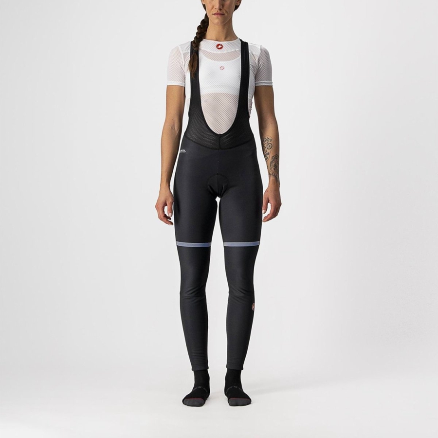 Women Castelli POLARE W Bib Tights Black | XVR-138640