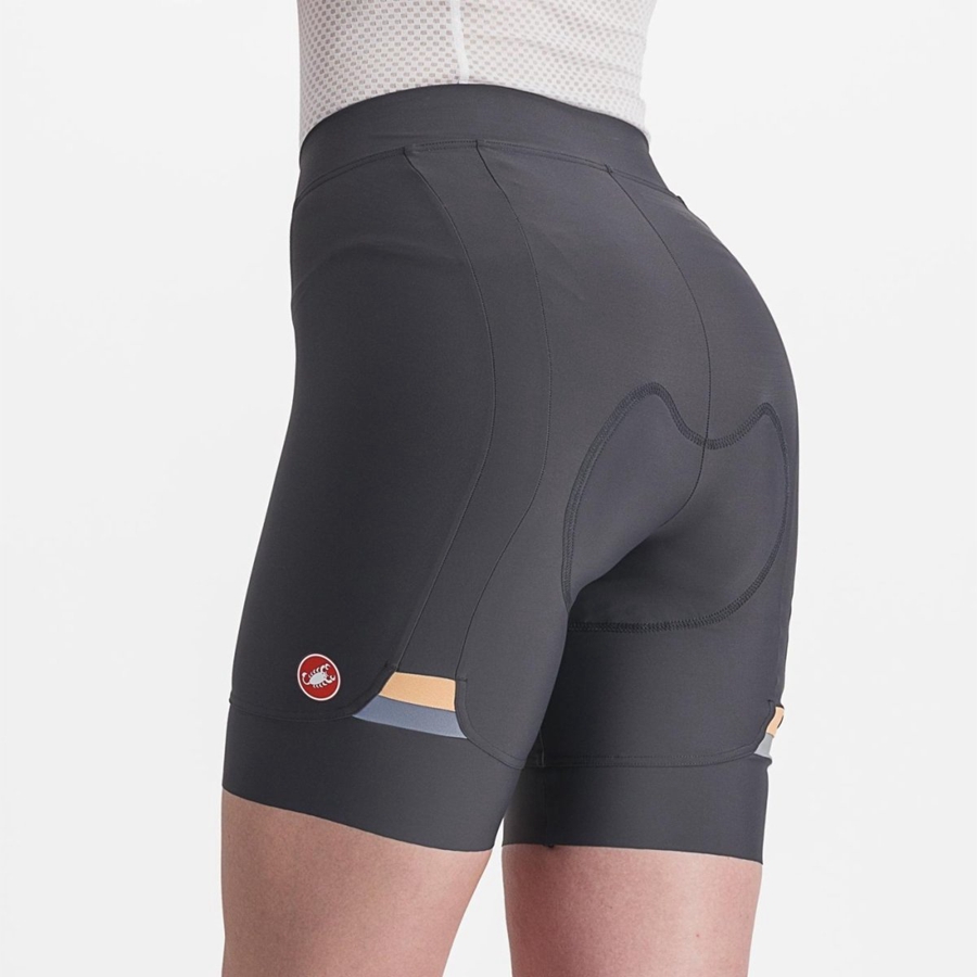 Women Castelli PRIMA Shorts Dark Grey / Orange | IAZ-683152