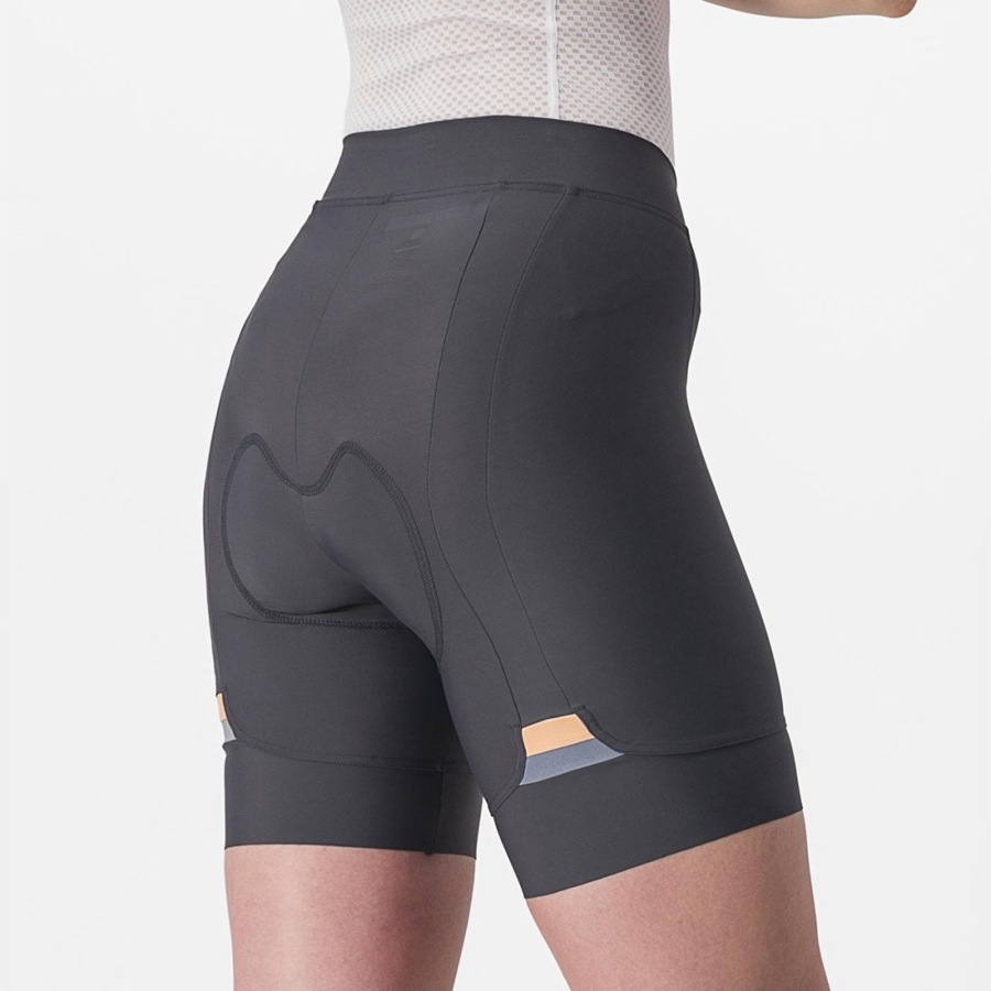 Women Castelli PRIMA Shorts Dark Grey / Orange | IAZ-683152