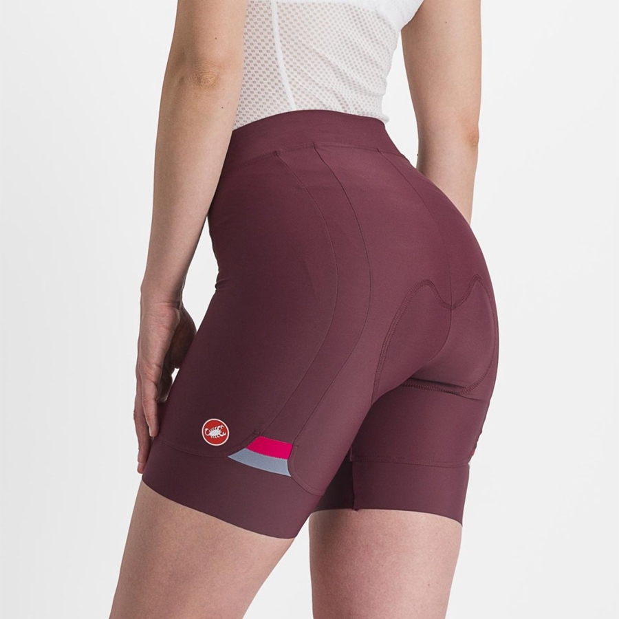 Women Castelli PRIMA Shorts Deep Burgundy / Red | VTQ-739145