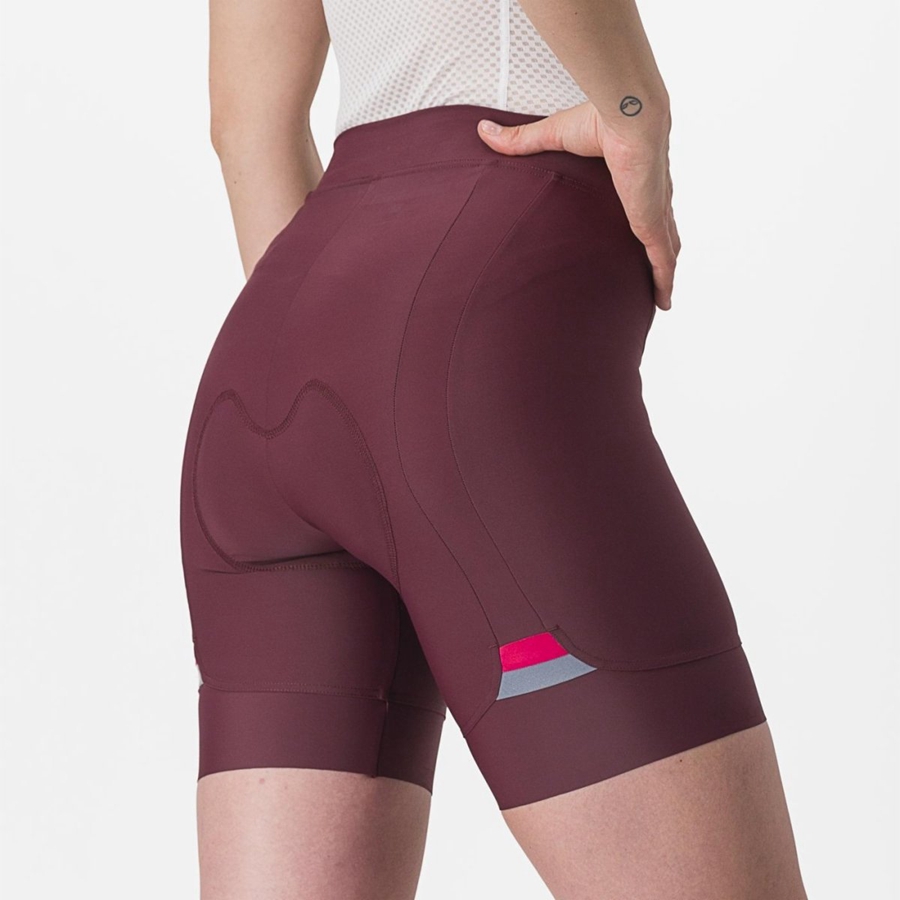 Women Castelli PRIMA Shorts Deep Burgundy / Red | VTQ-739145