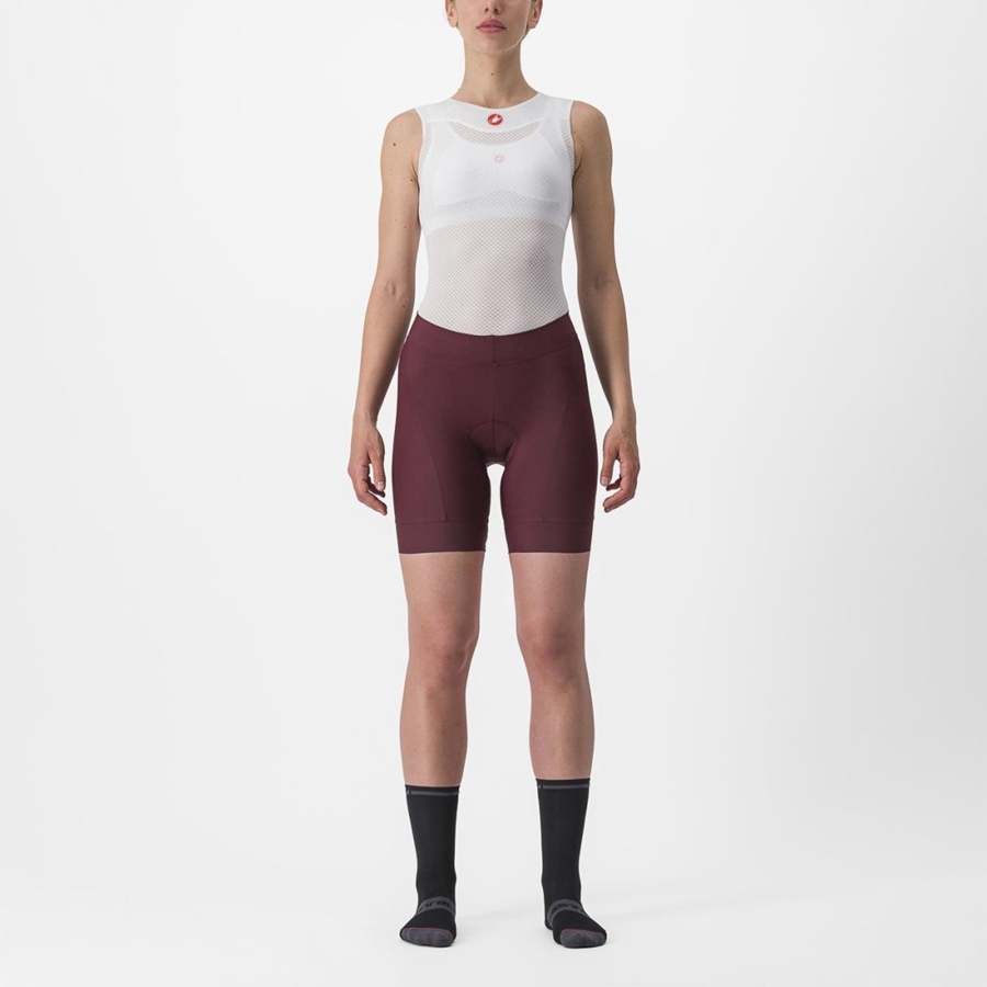 Women Castelli PRIMA Shorts Deep Burgundy / Red | VTQ-739145