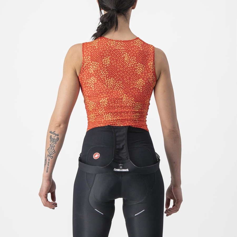 Women Castelli PRO MESH 4 W SLEEVELESS Base Layer Orange | JYO-783510