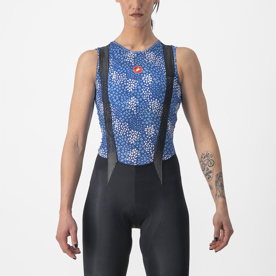 Women Castelli PRO MESH 4 W SLEEVELESS Base Layer Blue | BEL-896053