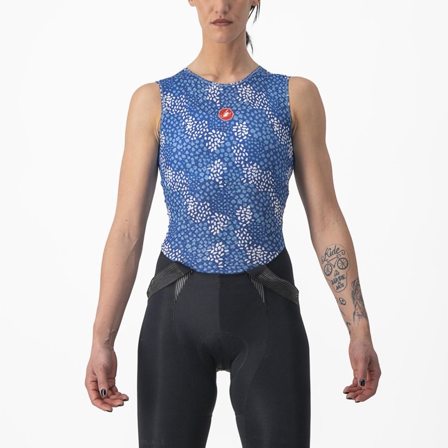 Women Castelli PRO MESH 4 W SLEEVELESS Base Layer Blue | BEL-896053