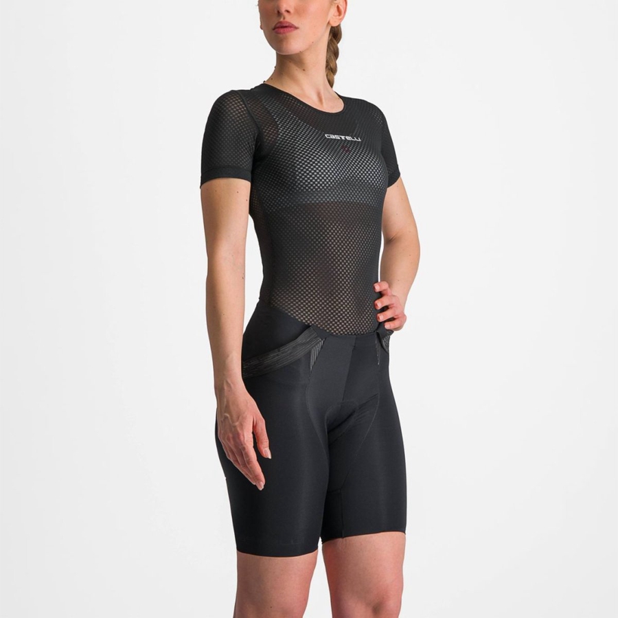 Women Castelli PRO MESH W SHORT SLEEVE Base Layer Black | RWA-950634