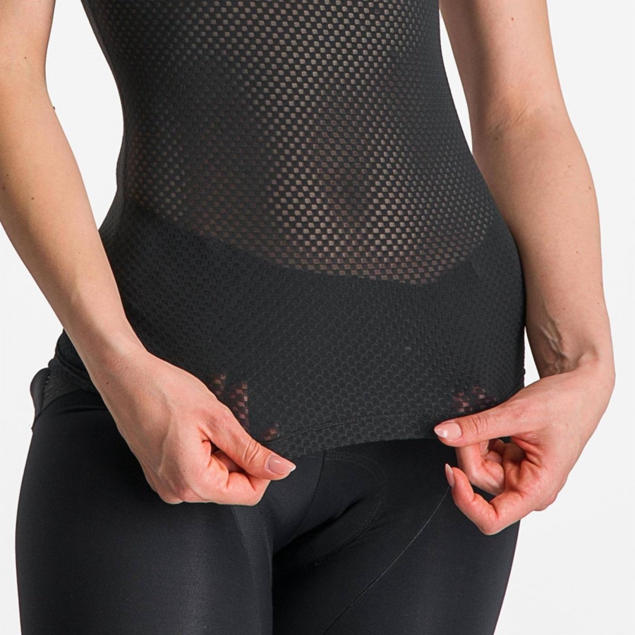 Women Castelli PRO MESH W SHORT SLEEVE Base Layer Black | RWA-950634