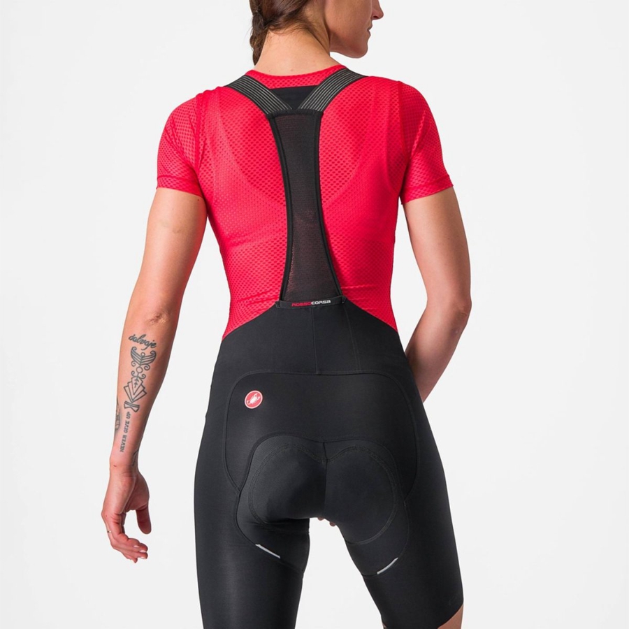 Women Castelli PRO MESH W SHORT SLEEVE Base Layer Red | TPC-730825