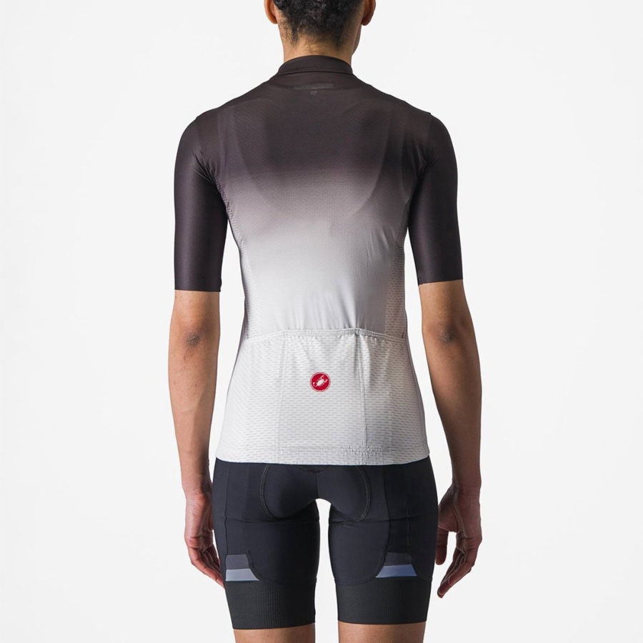 Women Castelli SALITA Jersey Black / Silver Grey / White | RFW-938174