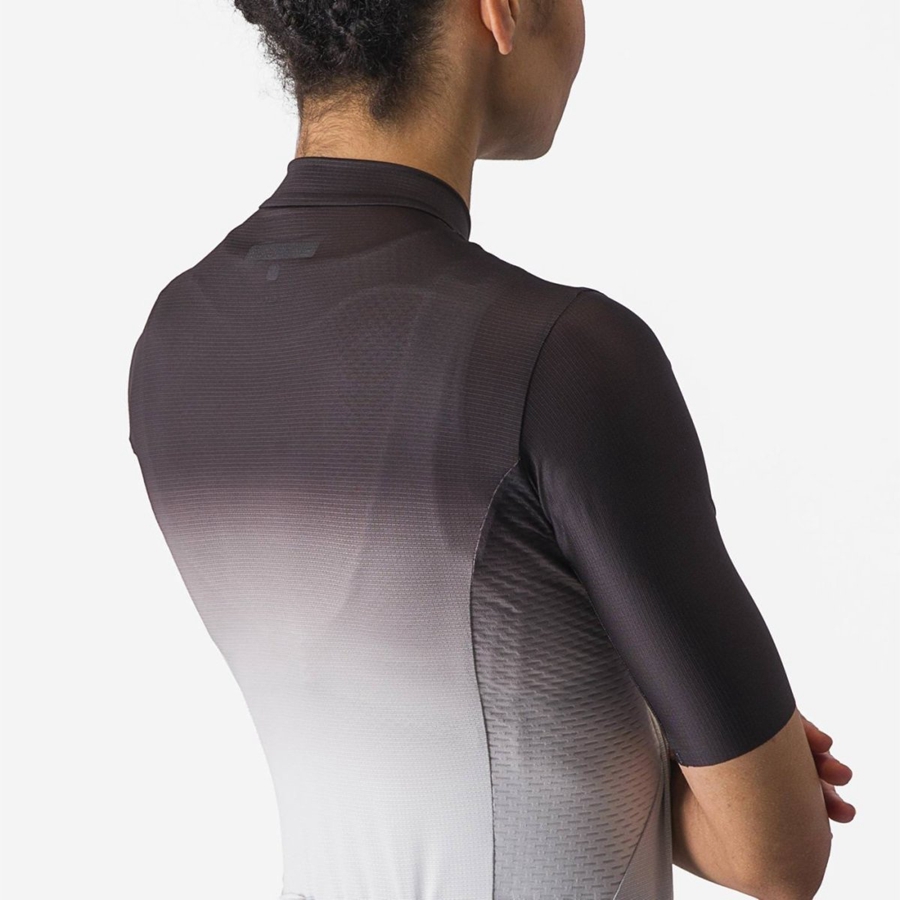 Women Castelli SALITA Jersey Black / Silver Grey / White | RFW-938174