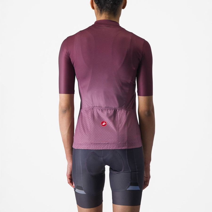 Women Castelli SALITA Jersey Deep Burgundy / Deep Purple | UOX-086742