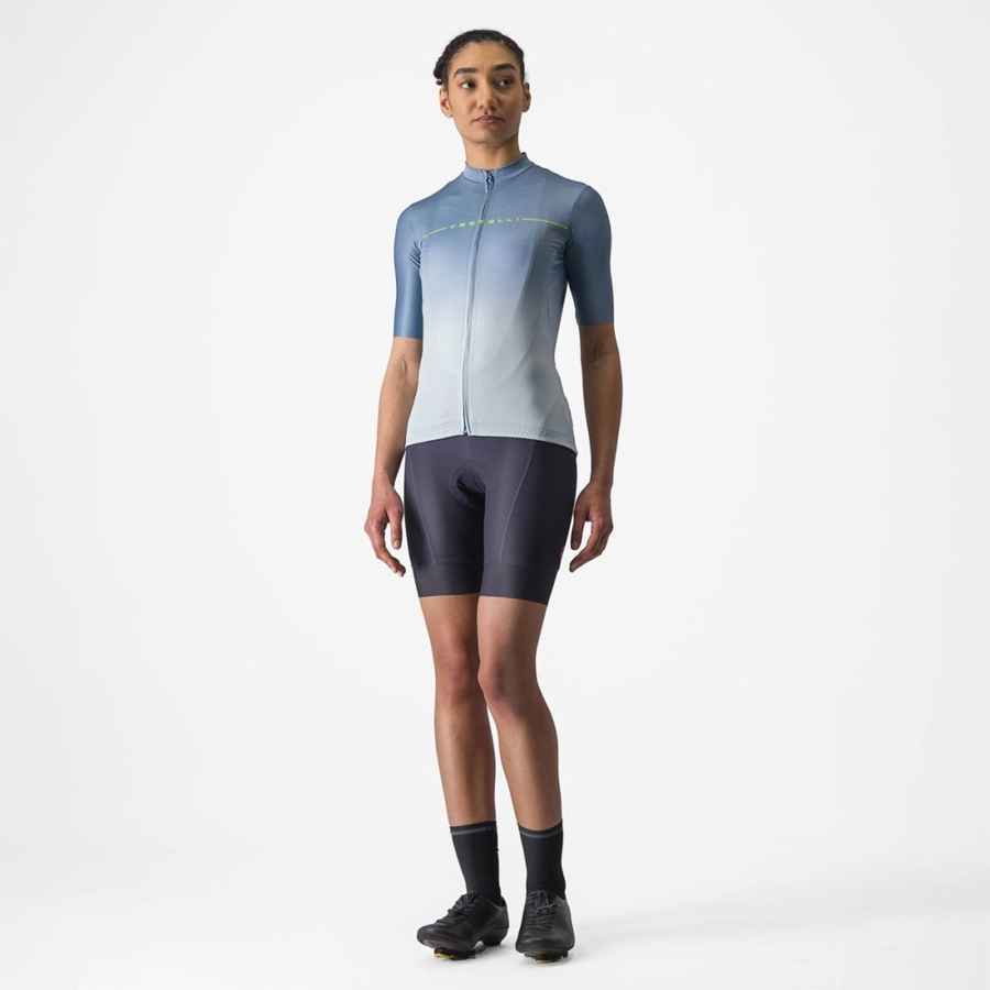 Women Castelli SALITA Jersey Grey Blue / Blue | JTR-138620