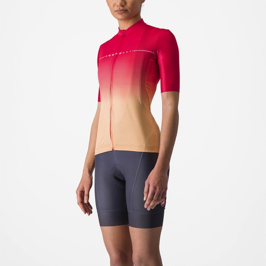 Women Castelli SALITA Jersey Orange / White | NJG-564270