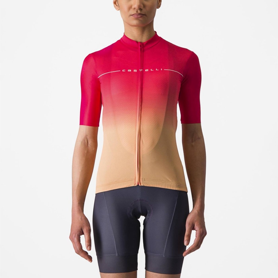 Women Castelli SALITA Jersey Orange / White | NJG-564270