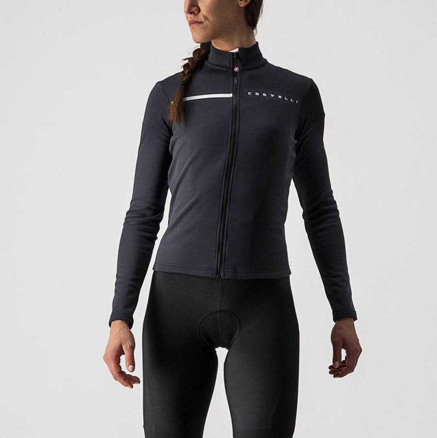 Women Castelli SINERGIA 2 FZ Jersey Black / White | RFX-564901