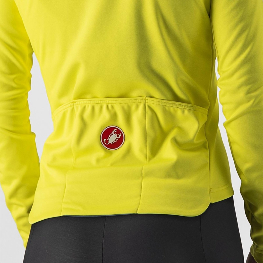 Women Castelli SINERGIA 2 FZ Jersey Yellow / Dark Grey | UJD-978260