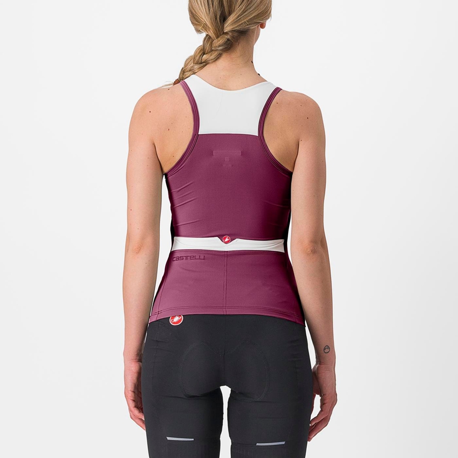 Women Castelli SOLARIS TOP Jersey Deep Purple / White | RUB-693802