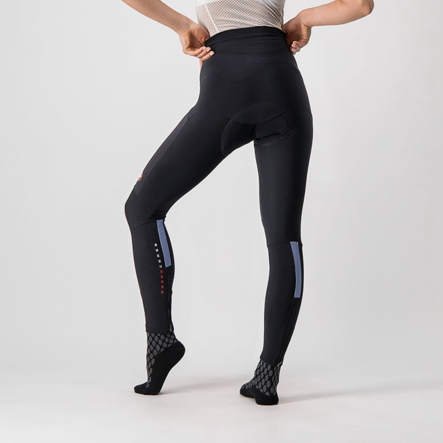 Women Castelli SORPASSO RoS W Leggings Black / Silver | ISA-713629