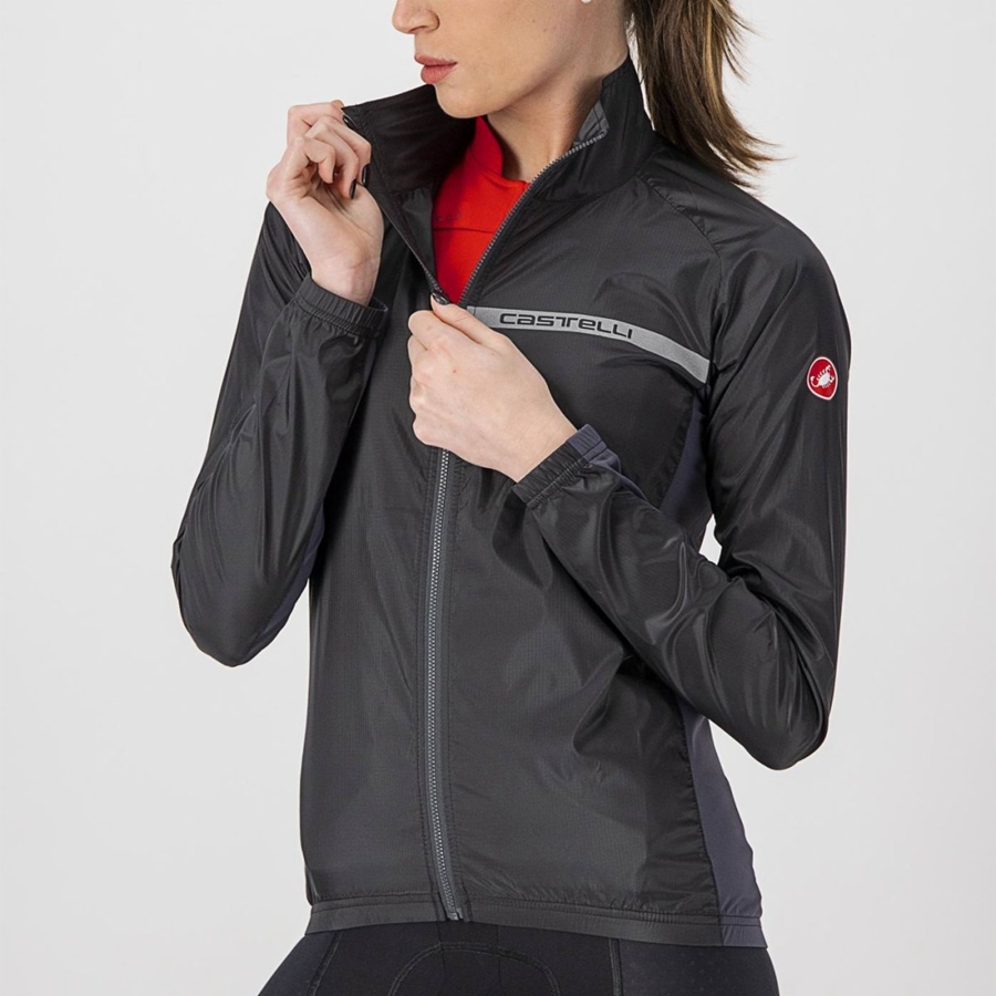 Women Castelli SQUADRA STRETCH W Protection Black / Dark Grey | CUL-213085