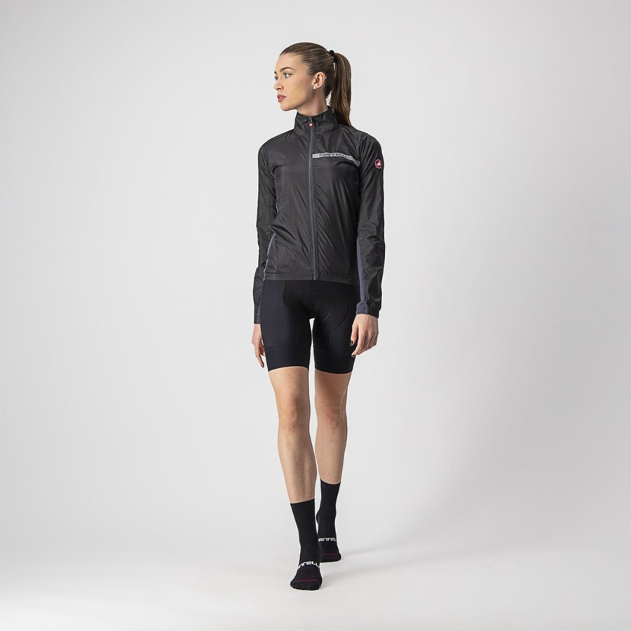 Women Castelli SQUADRA STRETCH W Protection Black / Dark Grey | CUL-213085