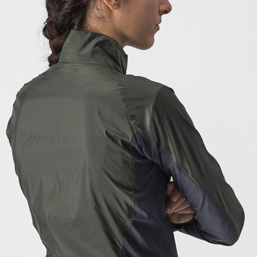 Women Castelli SQUADRA STRETCH W Protection Green / Dark Grey | ZLH-086217